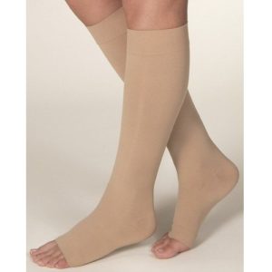 Opaque Open Toe Knee High Stockings